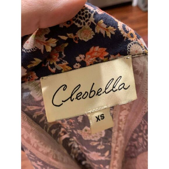 Cleobella Floral Striped Button Up Fall Pajamas, size XS - Picture 4 of 6